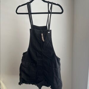 Aerie Charcoal Denim Overalls